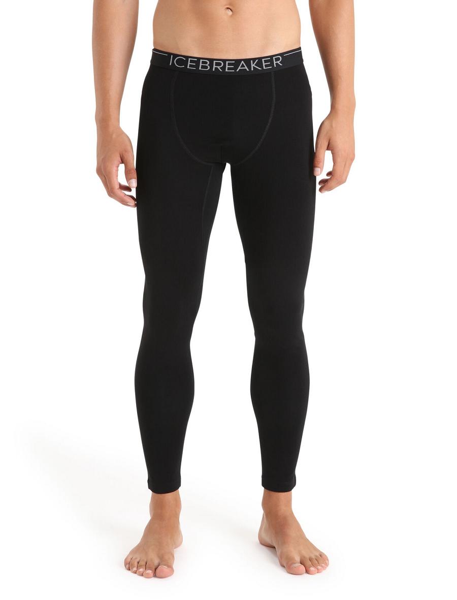 Black Icebreaker 15.5 Merino Thermal Leggings Men\'s Base Layers | AU 1354FDNM